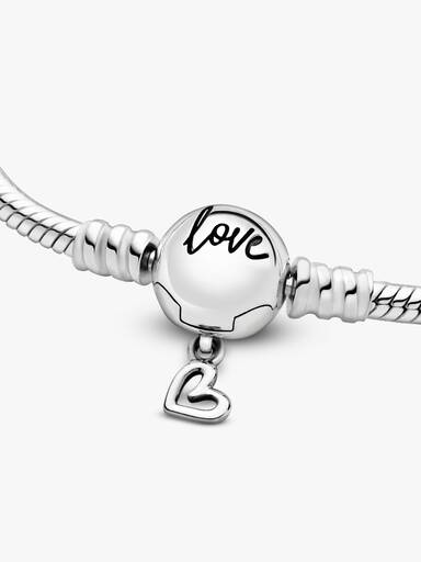 Pandora Moments Freehand Heart Clasp Snake Chain Bracelet