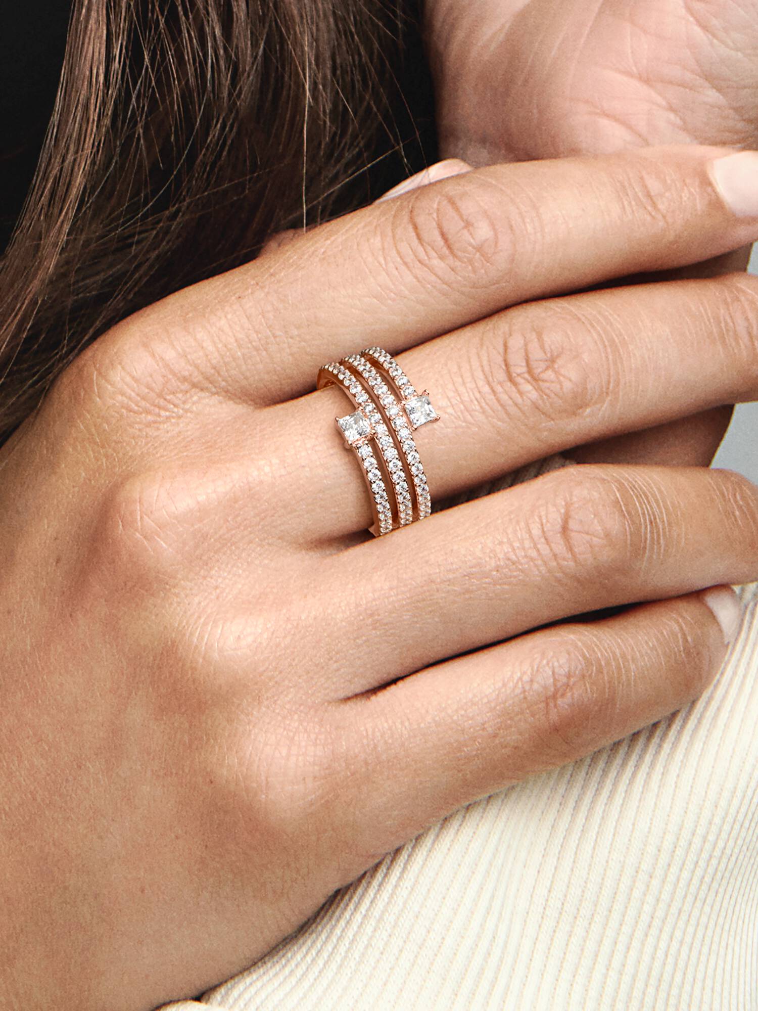Triple Spiral Ring