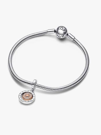 Pandora Moments Two-tone Logo Circles Dangle Charm