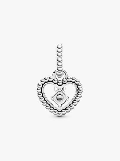 Milky White Beaded Heart Dangle Charm