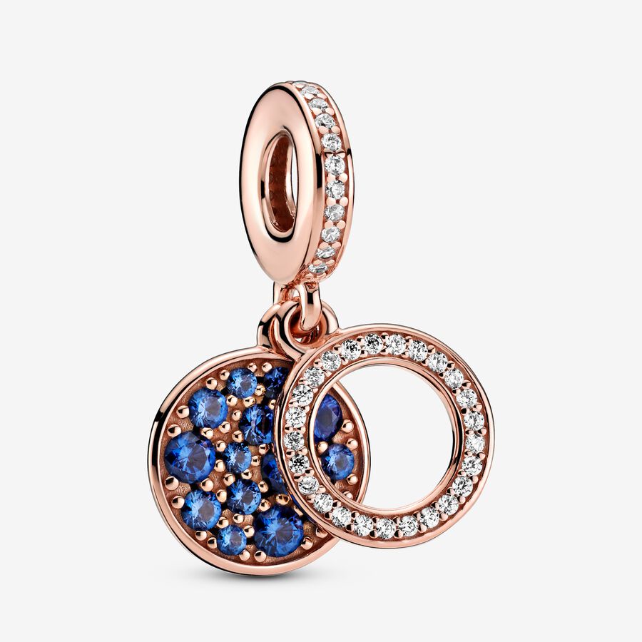 Sparkling Blue Disc Double Dangle Charm image number 0
