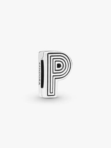 Pandora Reflexions letter P silver clip charm