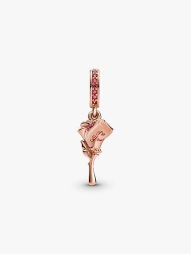 Rose Flower Dangle Charm
