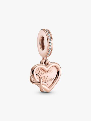 Love You Infinity Heart Dangle Charm