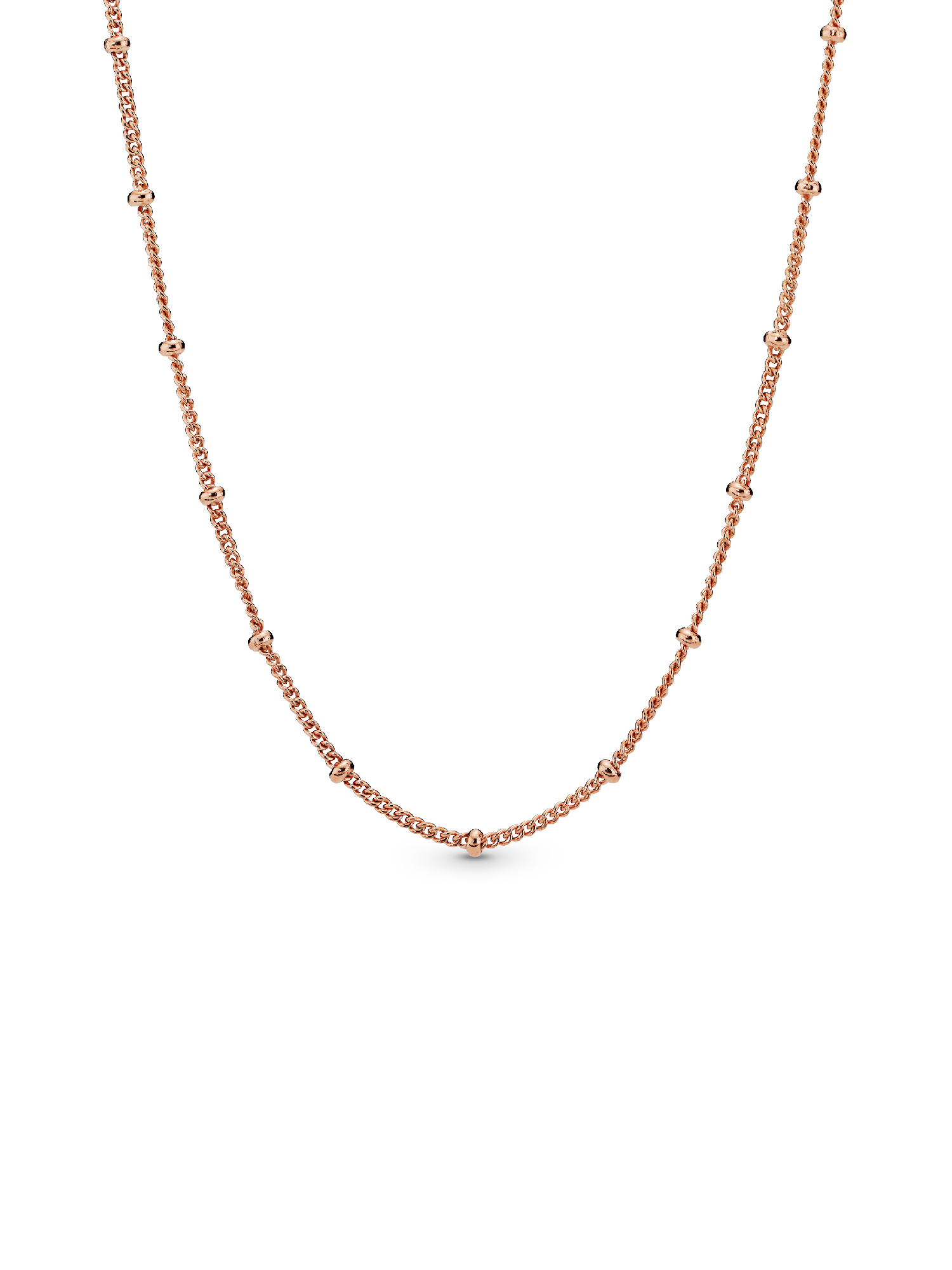 14k Rose gold-plated beaded necklace