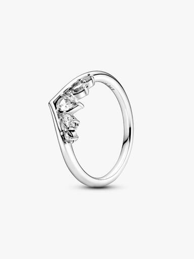 Sparkling Pear & Marquise Wishbone Ring