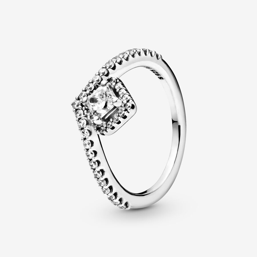 Square Sparkle Wishbone Ring image number 0