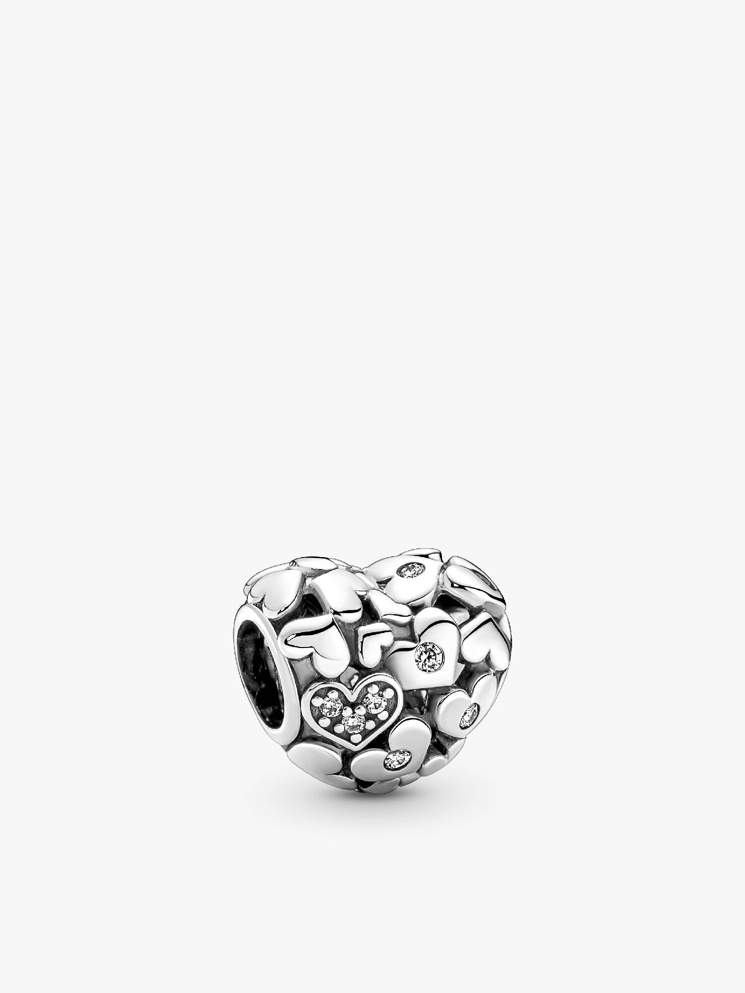Sparkling Openwork Heart Charm