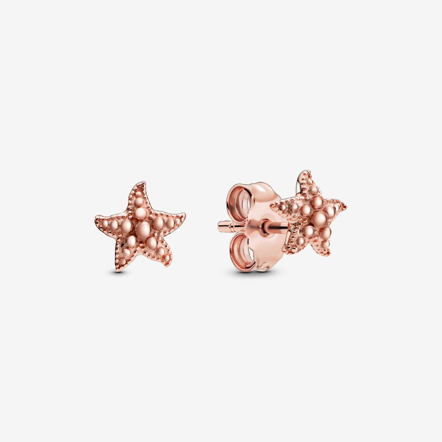 Beaded Starfish Stud Earrings image number 0