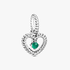 Rainforest Green Beaded Heart Dangle Charm Rainforest Green Beaded Heart Dangle Charm