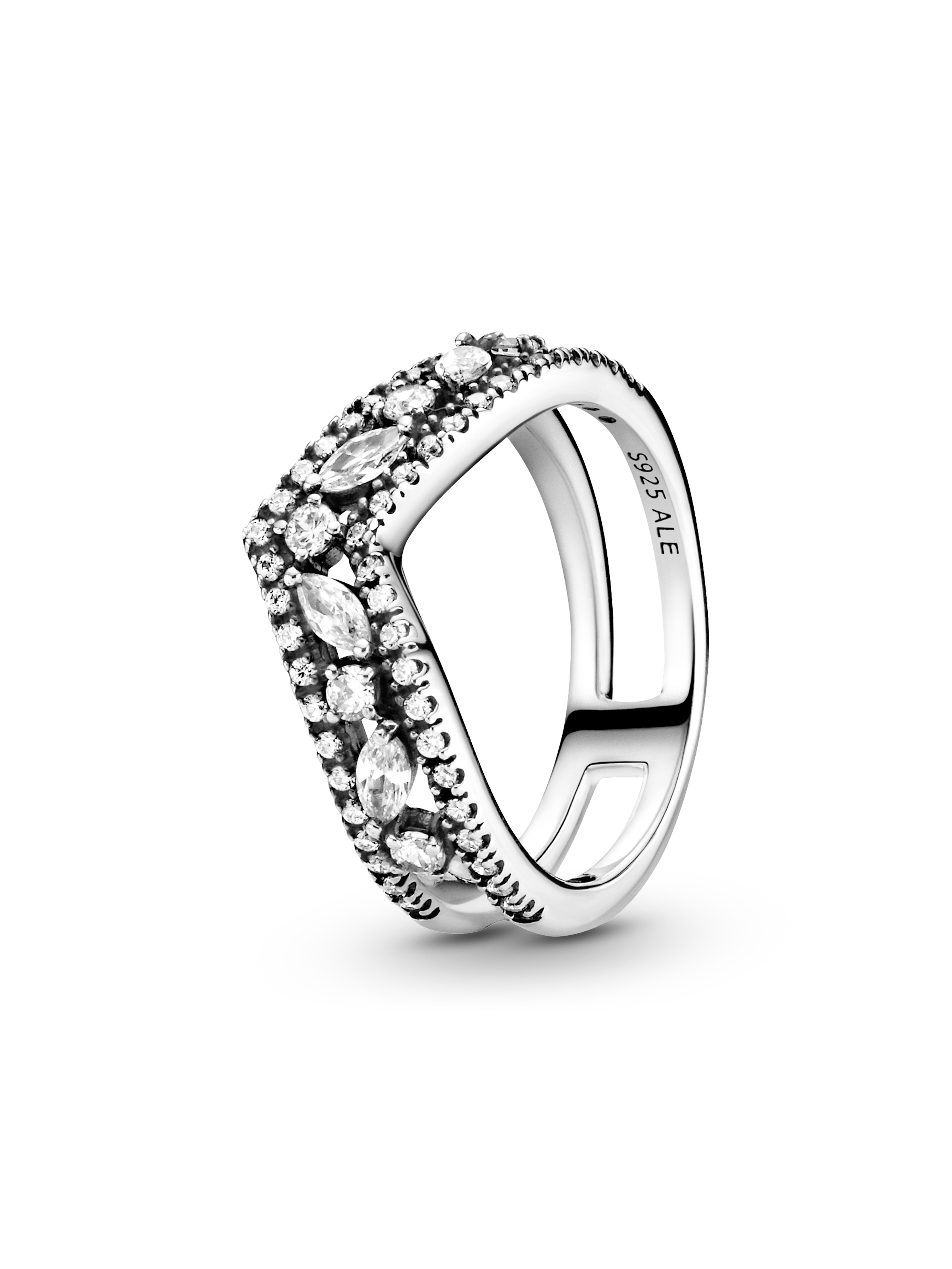 Sparkling Marquise Double Wishbone Ring
