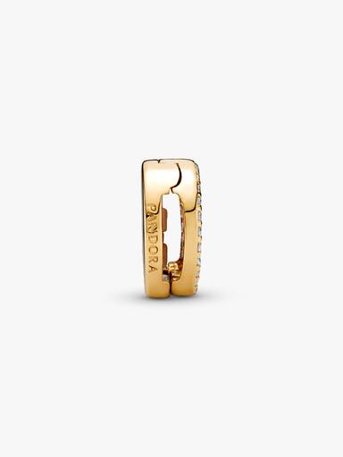 PANDORA Reflexions clip charm in 14k gold-plated with clear cubic zirconia