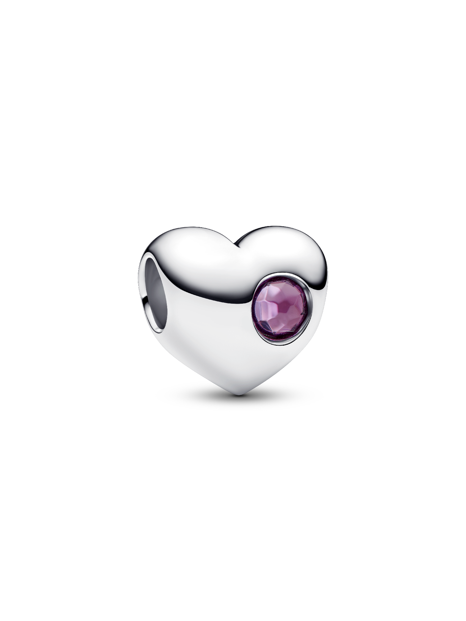 Engravable Purple Stone Heart Charm