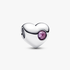 Engravable Purple Stone Heart Charm Engravable Purple Stone Heart Charm