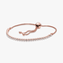 14k Rose gold-plated bracelet with clear cubic zirconia 14k Rose gold-plated bracelet with clear cubic zirconia