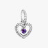 Purple Beaded Heart Dangle Charm Purple Beaded Heart Dangle Charm
