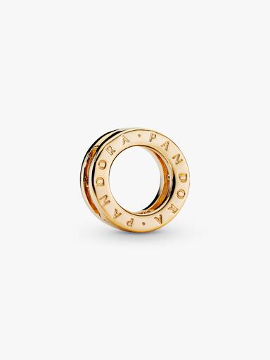 PANDORA Reflexions logo clip charm in 14k gold-plated