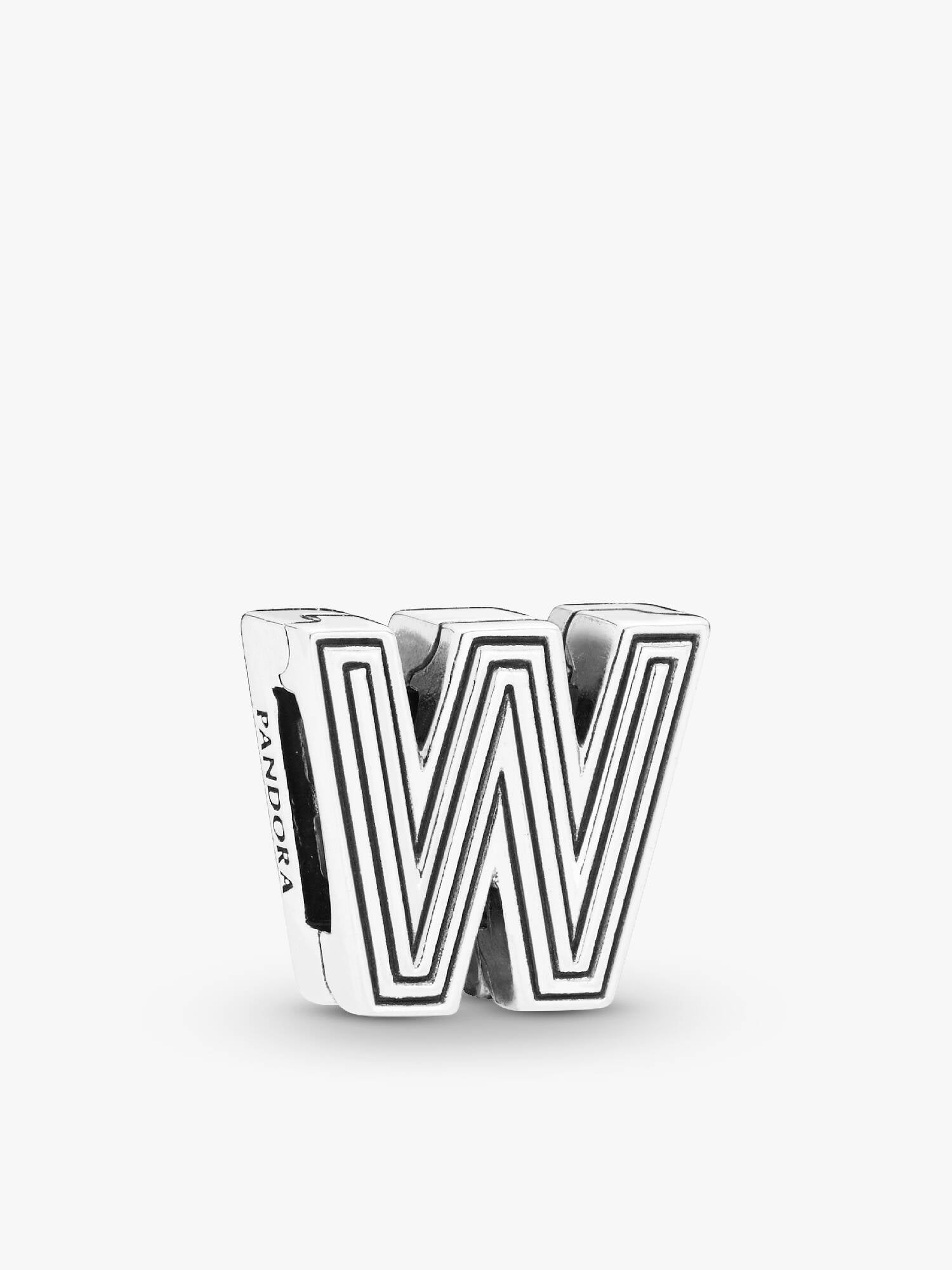 Pandora Reflexions letter W silver clip charm