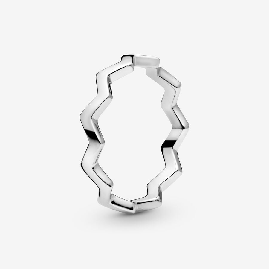 Zigzag silver ring image number 0