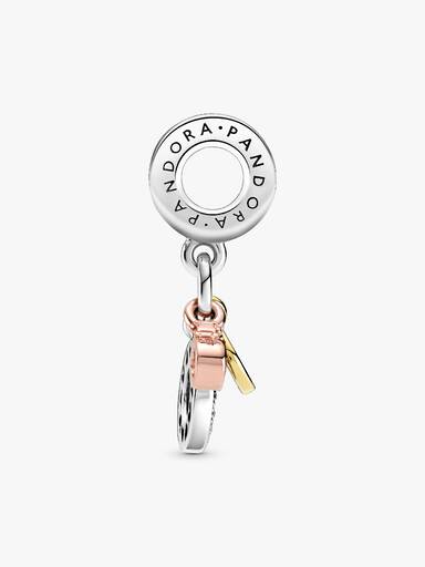 Triple Monogram & Logo Dangle Charm