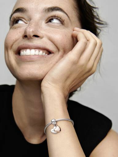 Like mother, like daughter splitable 14k rose gold-plated and silver dangle with black enamel