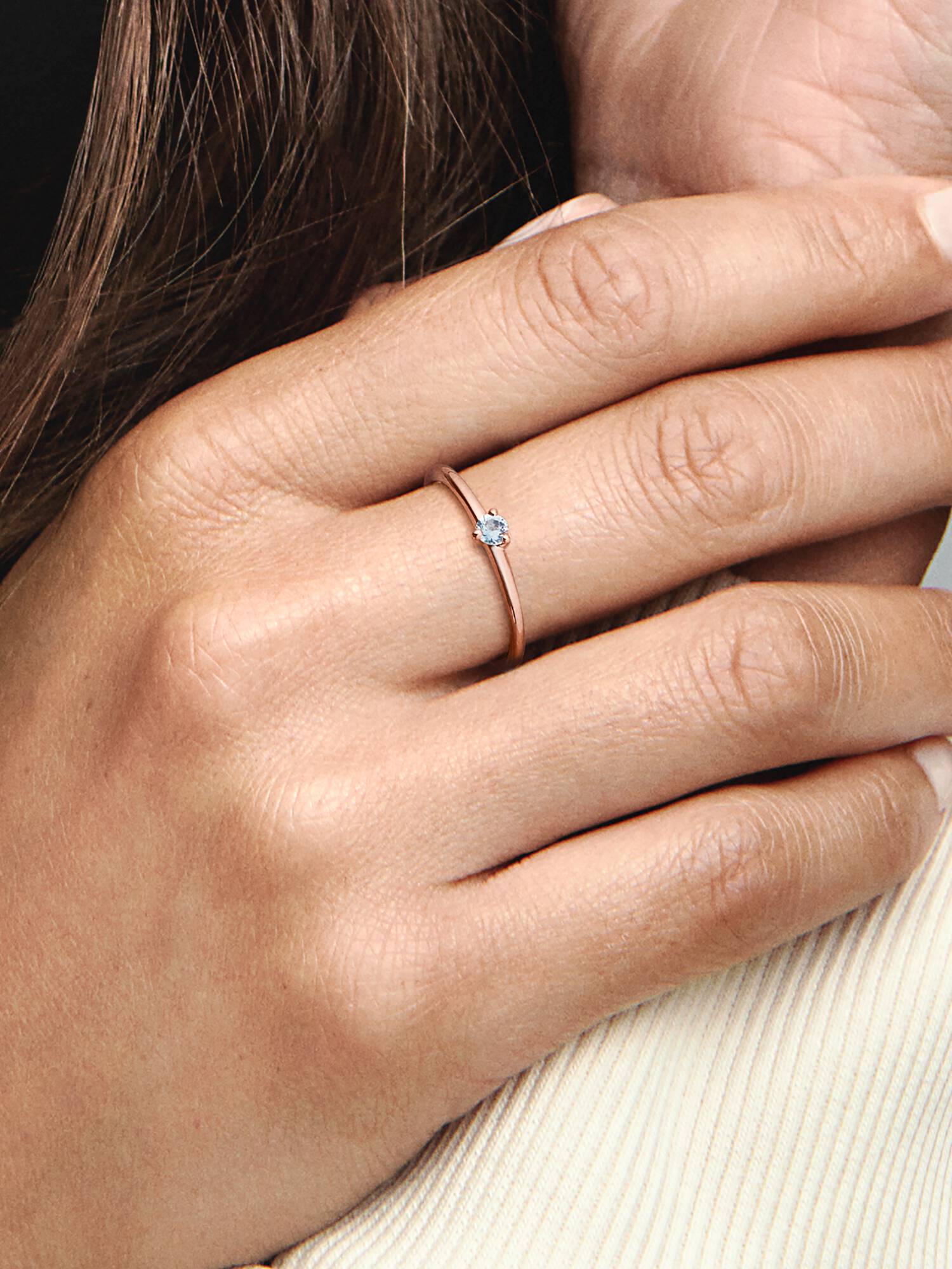 Light Blue Solitaire Ring