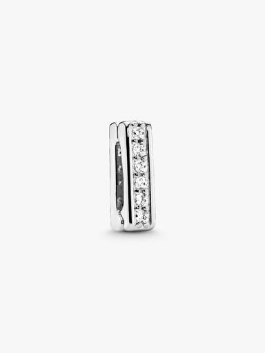 PANDORA Reflexions silver clip charm with clear cubic zirconia