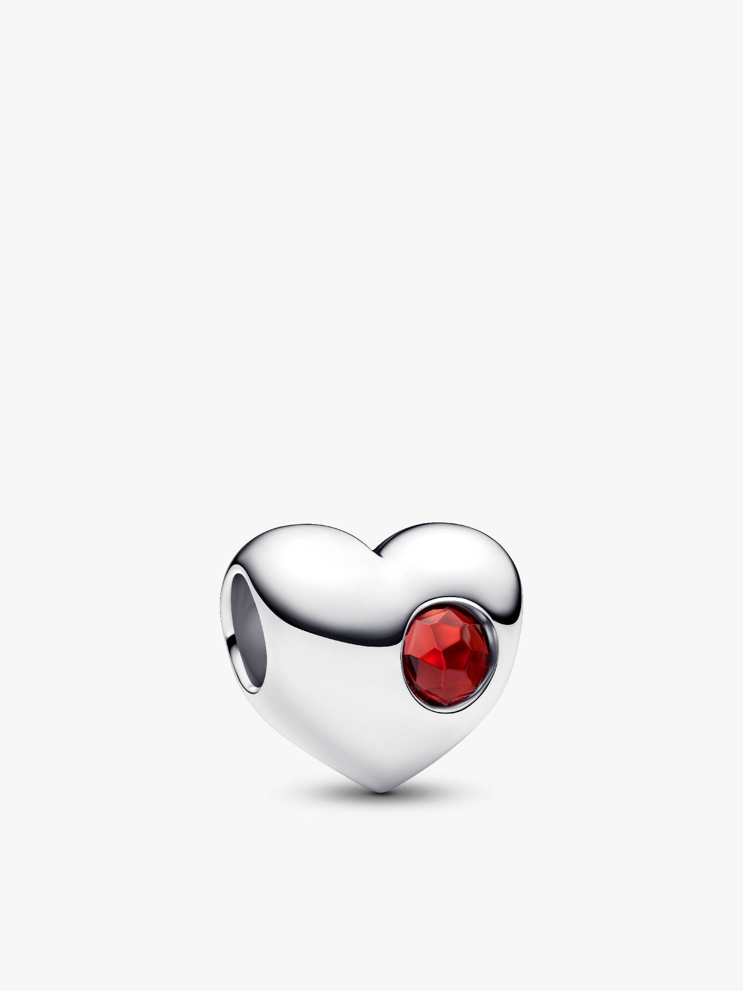 Engravable Red Stone Heart Charm