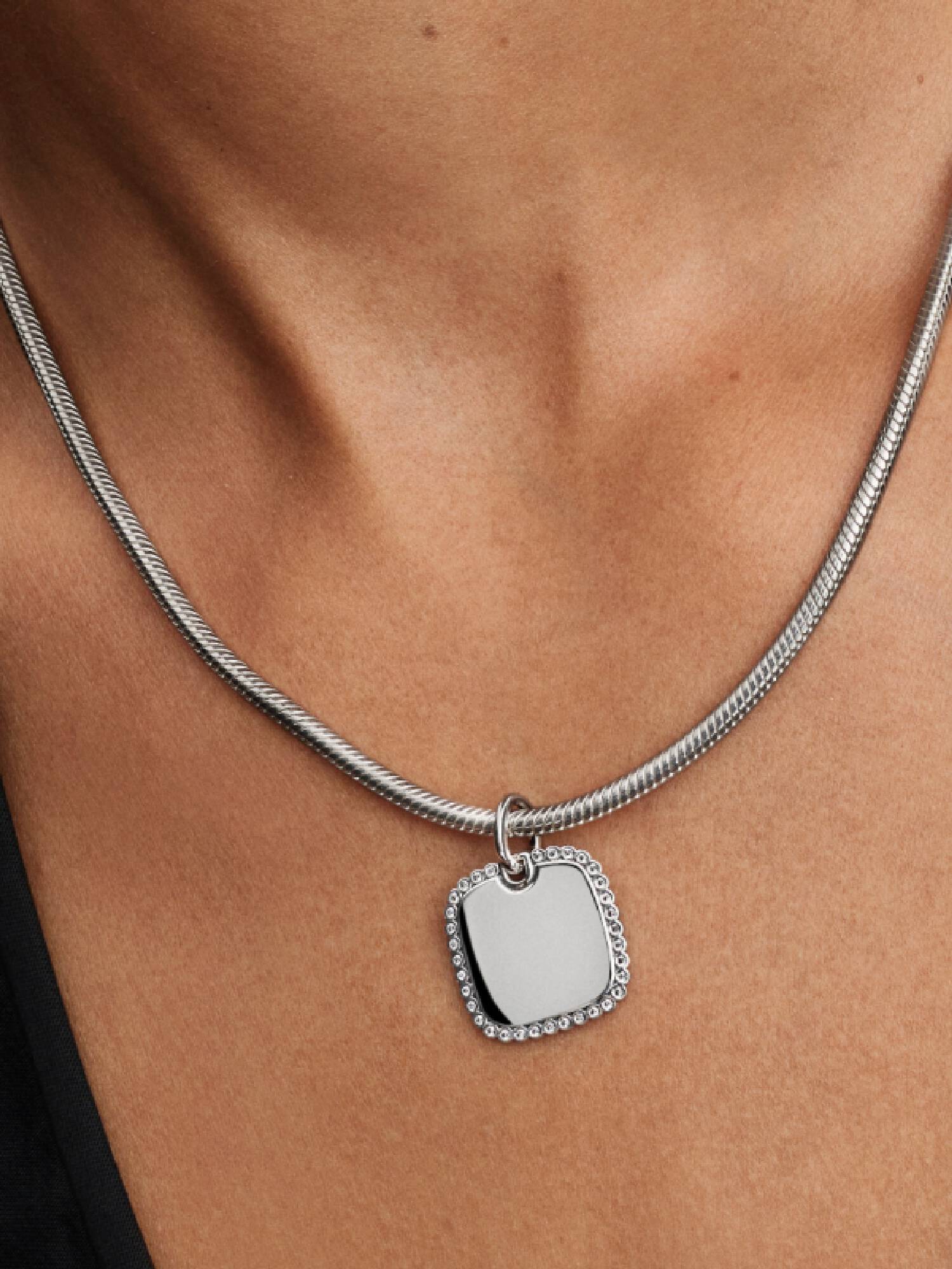 Engravable Square Tag Pendant