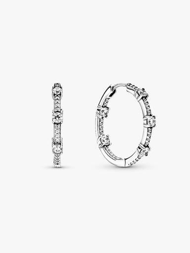 Sparkling Pavé Bars Hoop Earrings