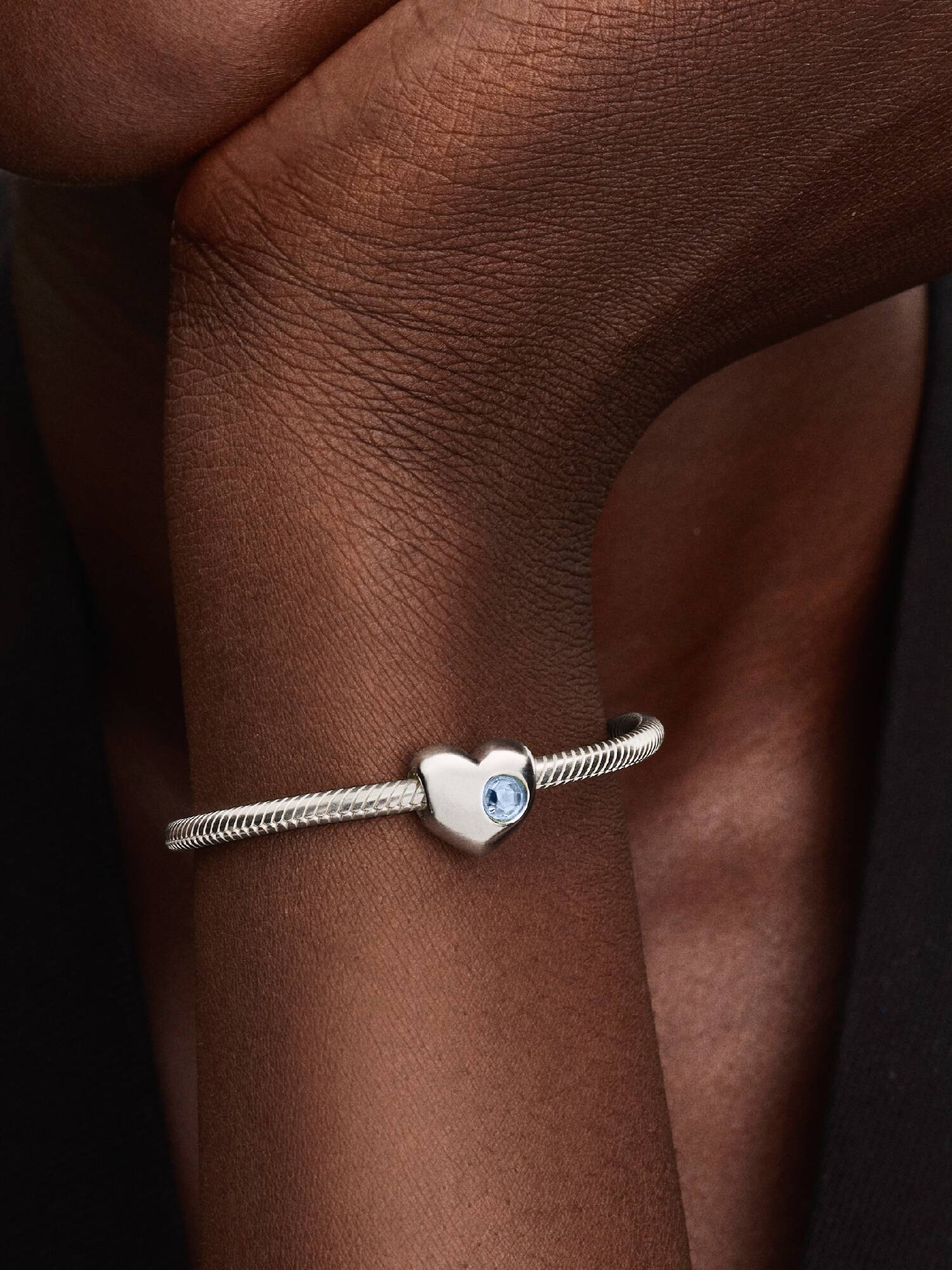 Engravable Sea Aqua Blue Stone Heart Charm