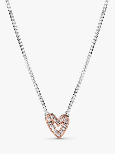Sparkling Freehand Heart Necklace