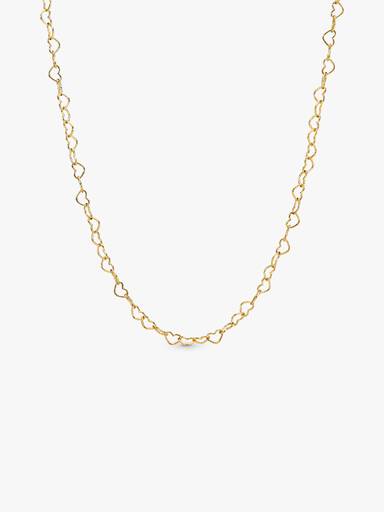 Joined hearts 14k gold-plated necklace