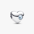 Engravable Sea Aqua Blue Stone Heart Charm Engravable Sea Aqua Blue Stone Heart Charm