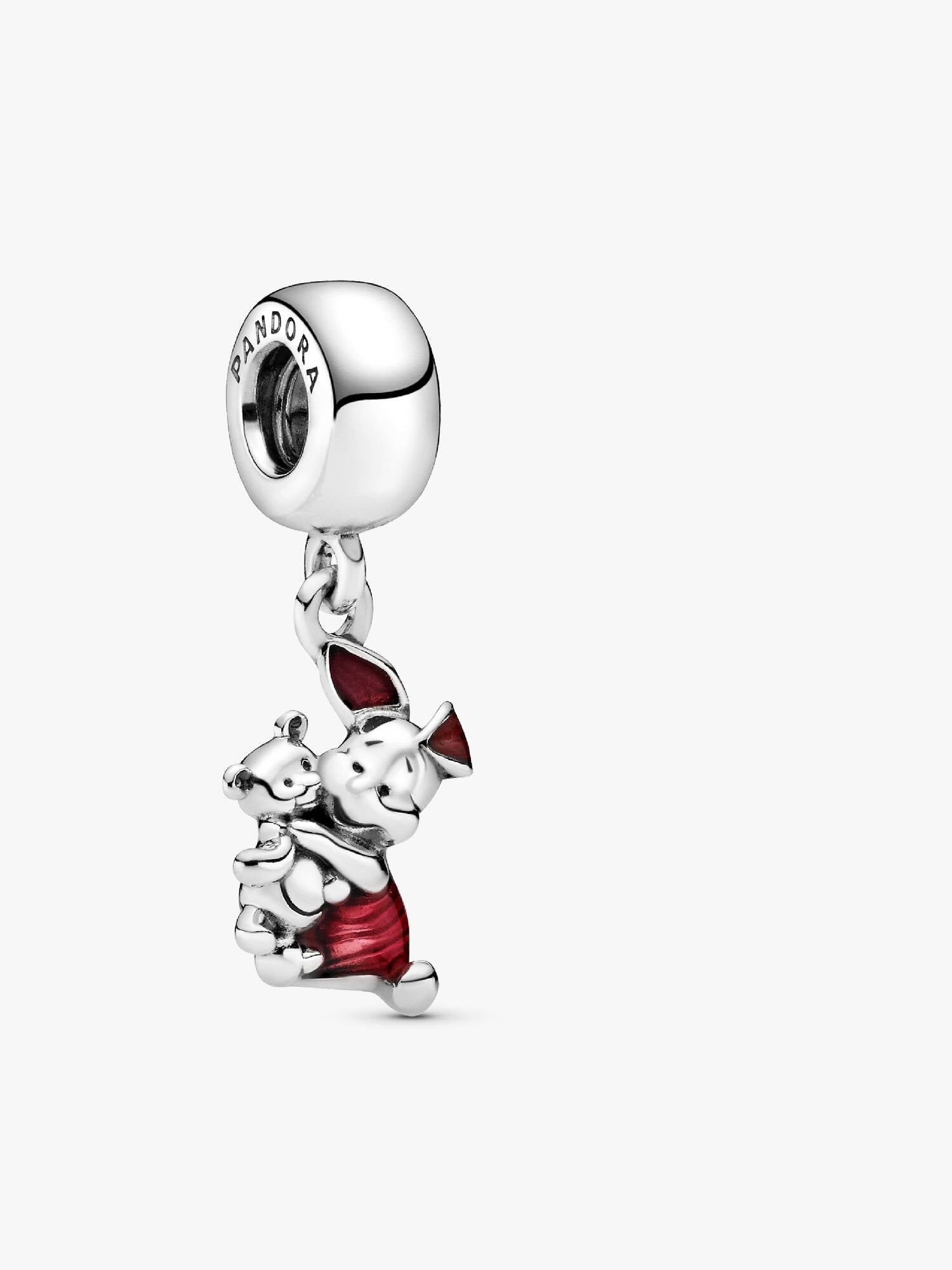 Disney Piglet silver dangle with pink enamel