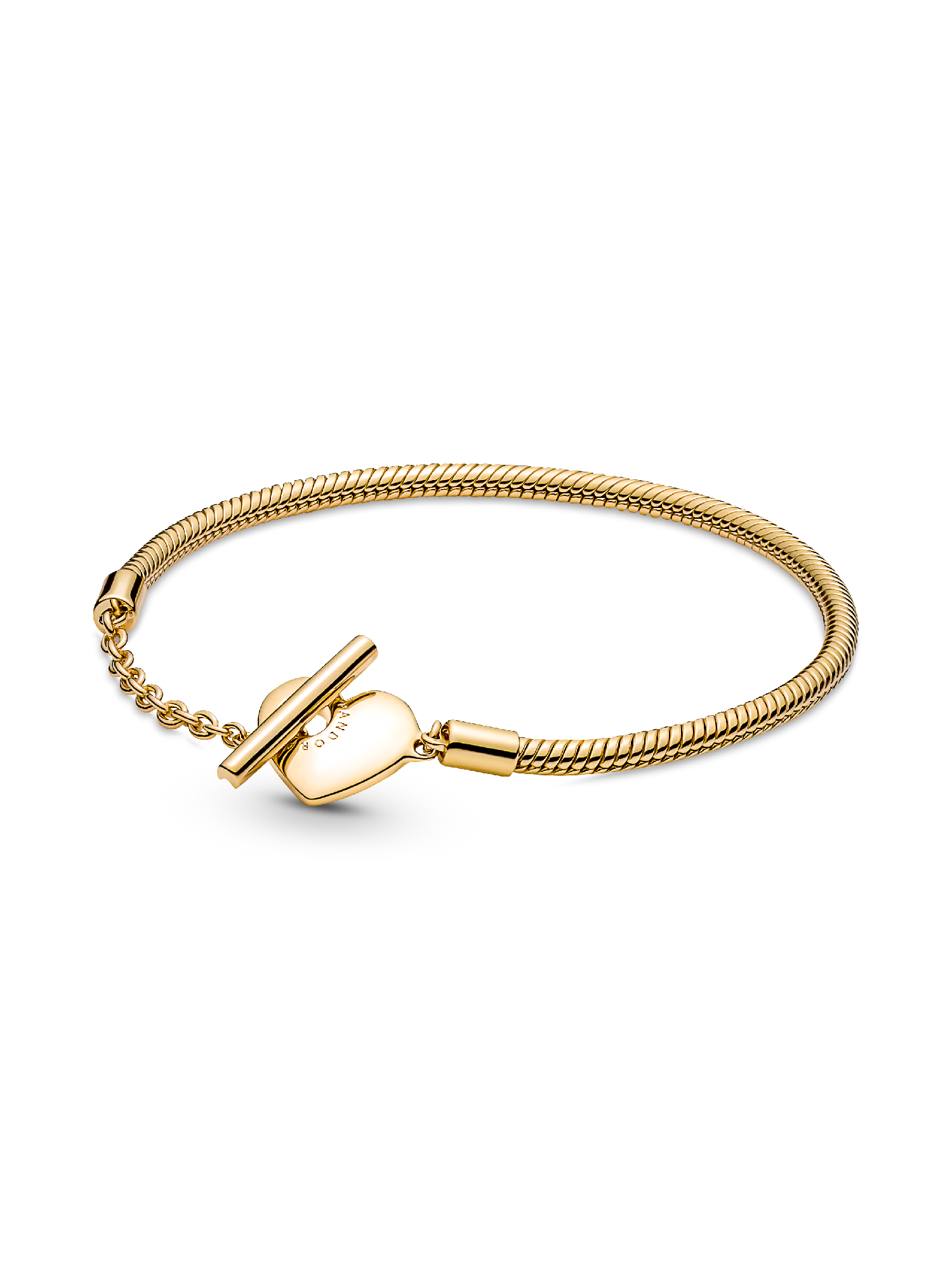 Heart T-Bar Snake Chain Bracelet