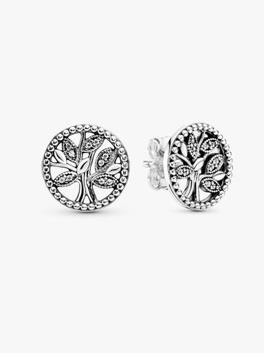 Sparkling Family Tree Stud Earrings