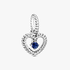 Sea Blue Beaded Heart Dangle Charm Sea Blue Beaded Heart Dangle Charm