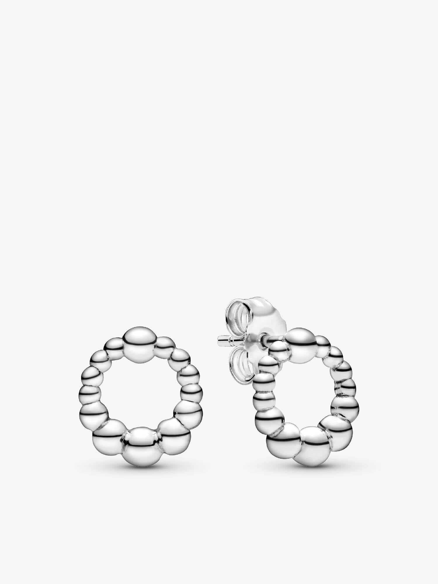 Beaded Circle Stud Earrings