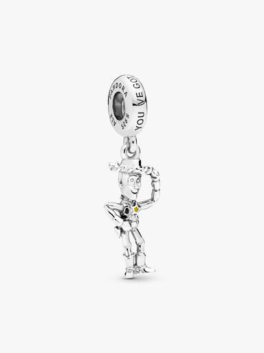 Disney Woody silver dangle with black and yellow enamel