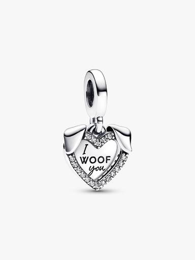 Heart & Dog Double Dangle Charm