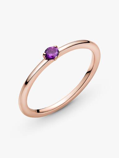 Purple Solitaire Ring