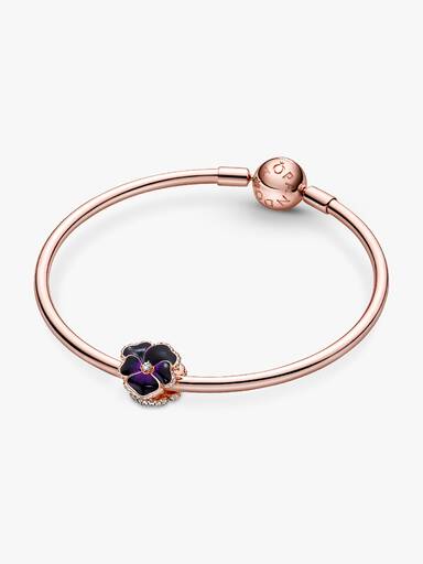 Deep Purple Pansy Flower Charm