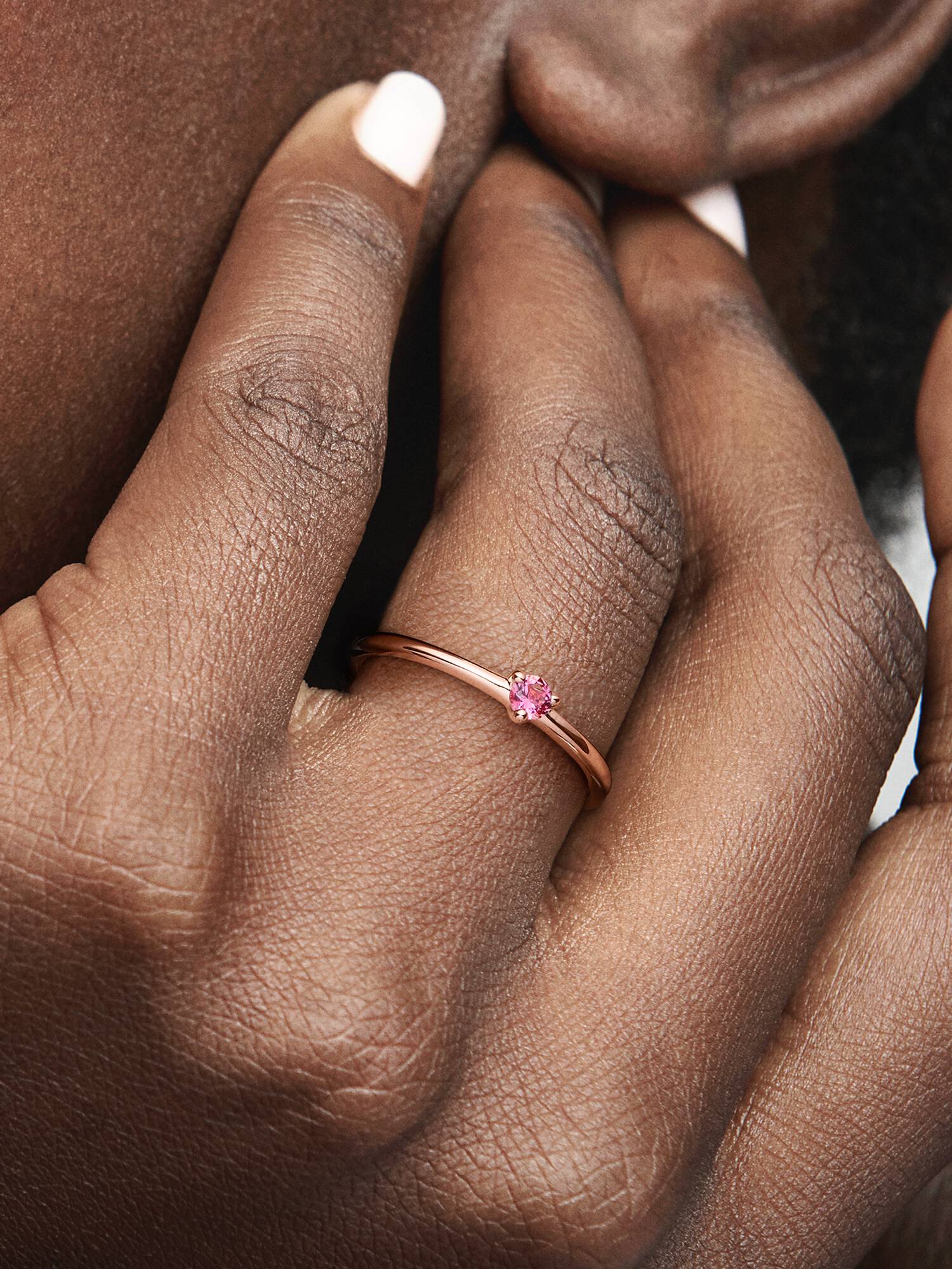 Pink Solitaire Ring