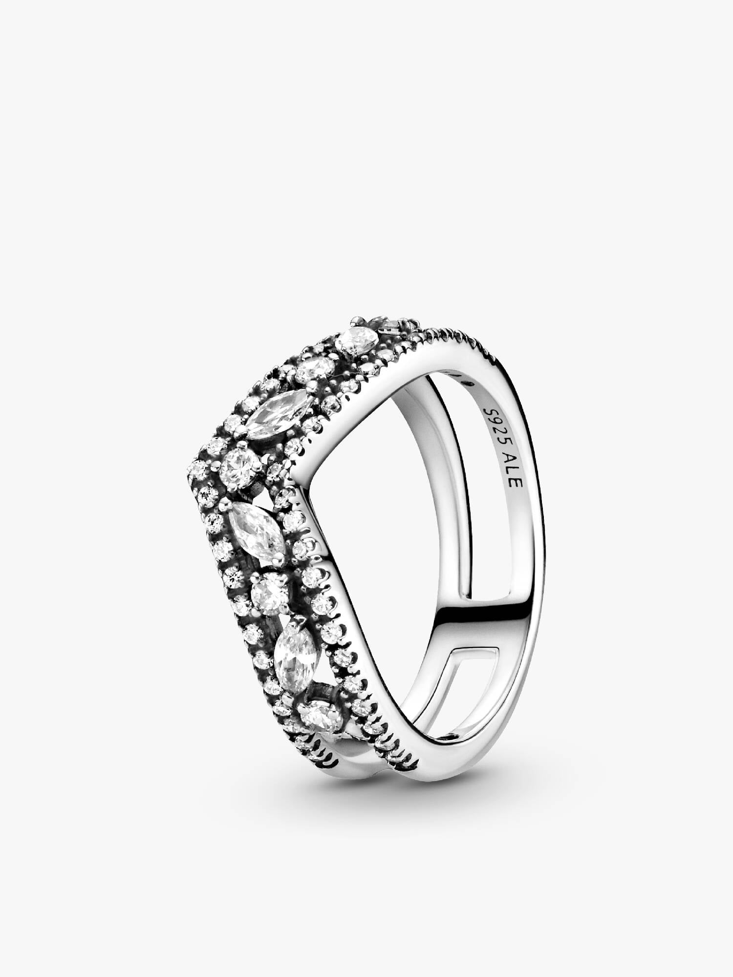 Sparkling Marquise Double Wishbone Ring