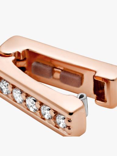 PANDORA Reflexions clip charm in 14k rose gold-plated with clear cubic zirconia