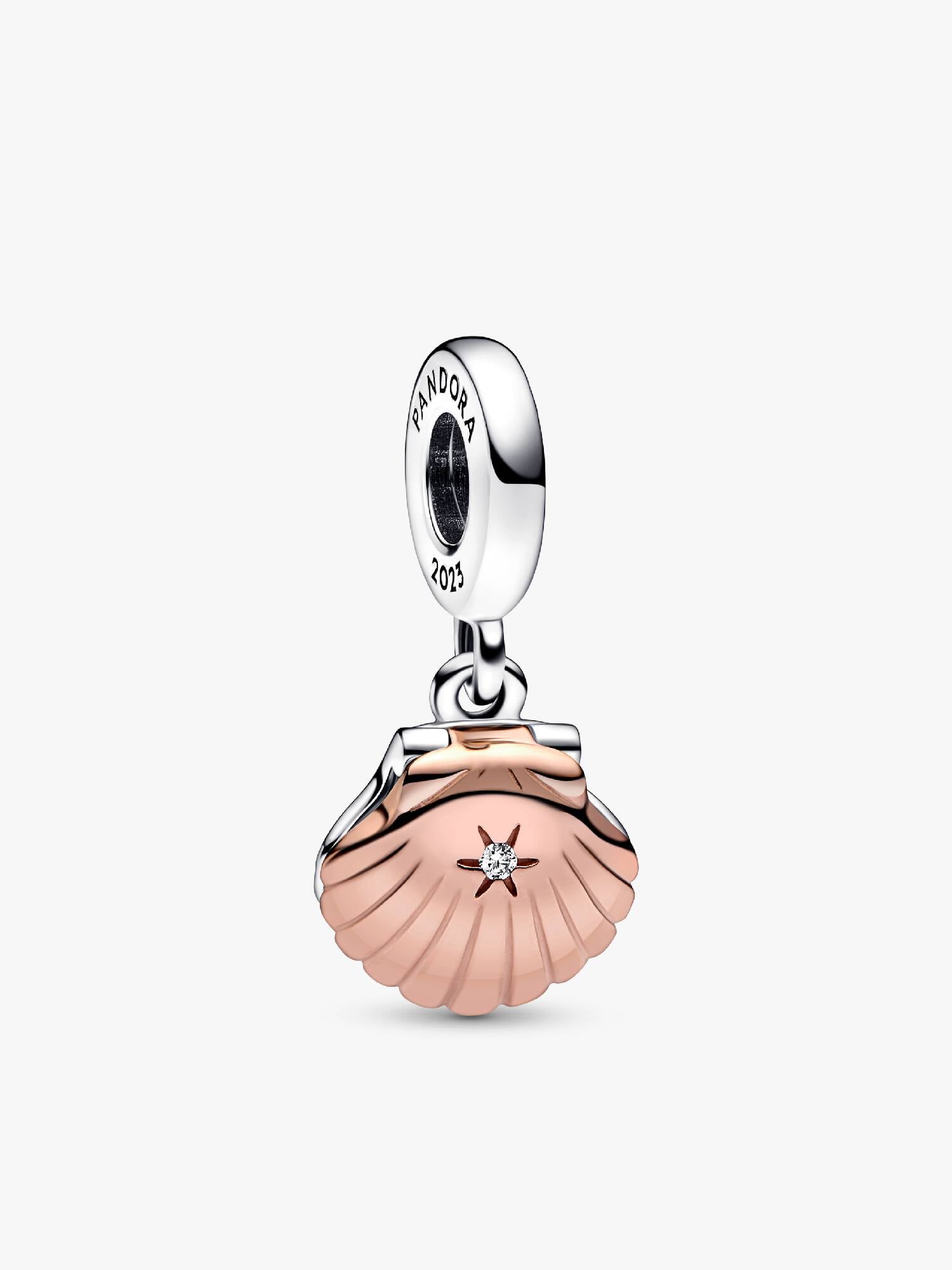 Pandora Club 2023 Sea Shell & Treated Freshwater Cultured Pearl Dangle Charm