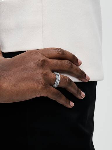 Pavé Triple-row Ring