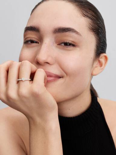 White Chakra Heart Ring