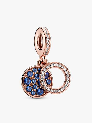 Sparkling Blue Disc Double Dangle Charm